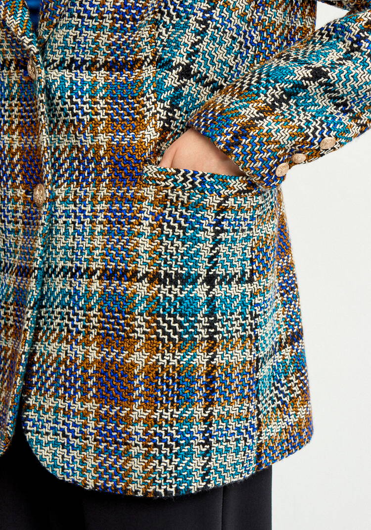 Пиджак из твида в клетку на подкладе шир.  750, рис. 18