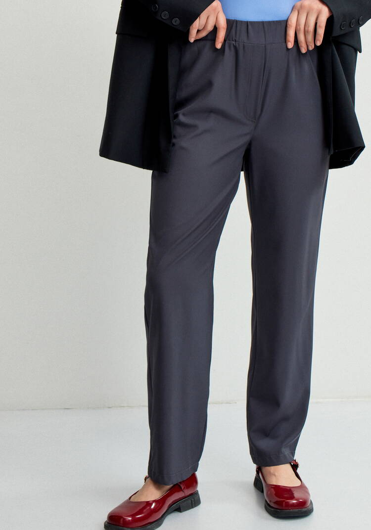 Брюки прямые с имитацией гульфика Элис шир.  750, рис. 9