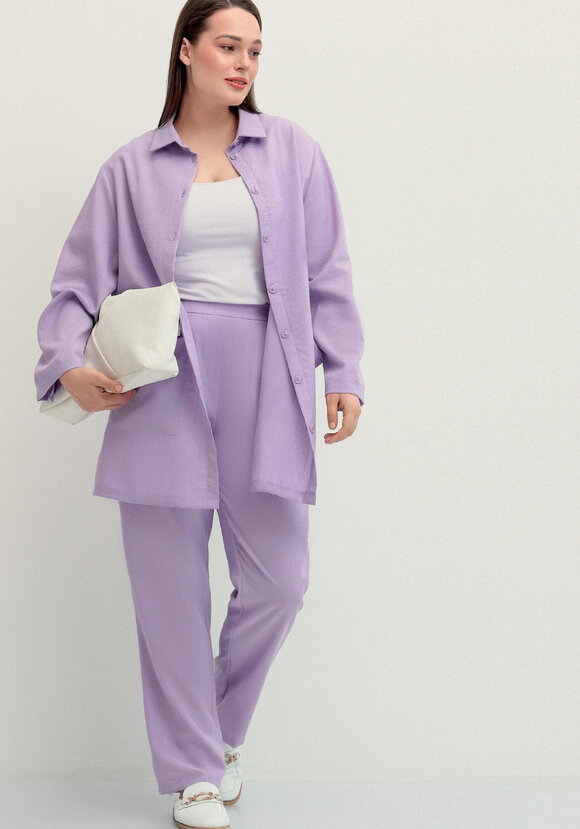 Рубашка на пуговицах свободного кроя шир.  580, рис. 7