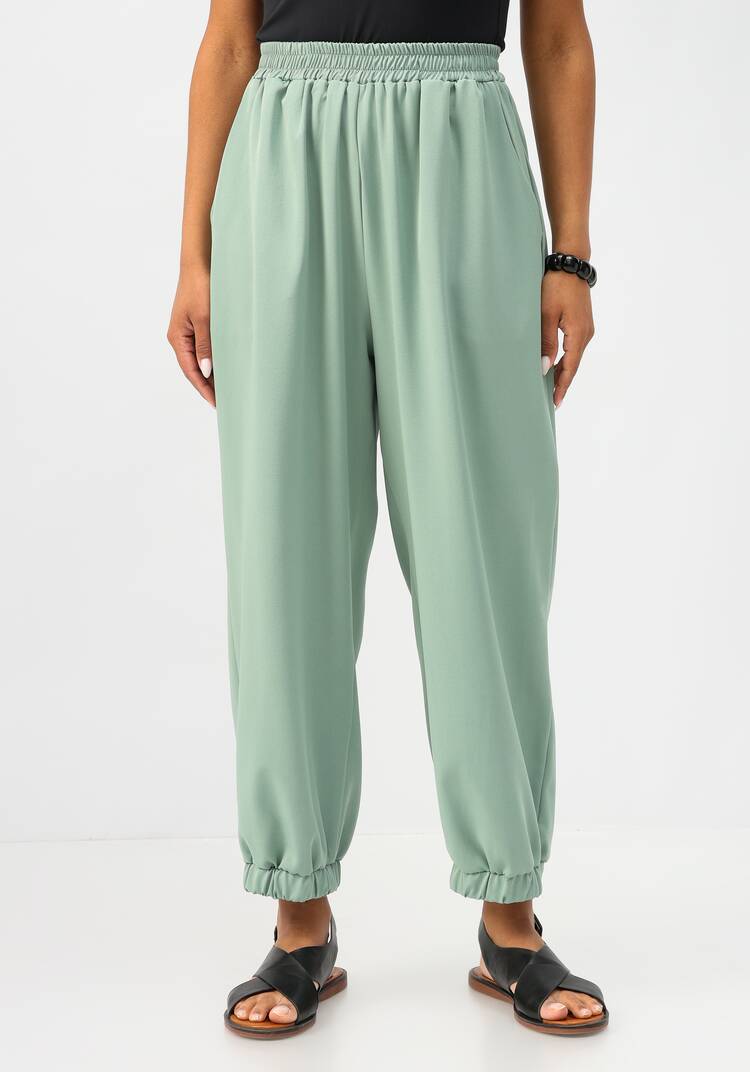 Брюки бананы на резинке с карманами шир.  750, рис. 36