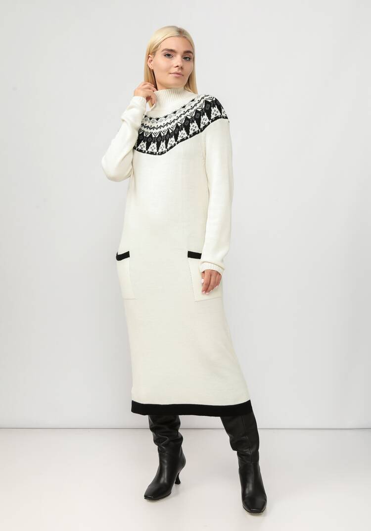 Платье вязаное со скандинавским рисунком шир.  750, рис. 9