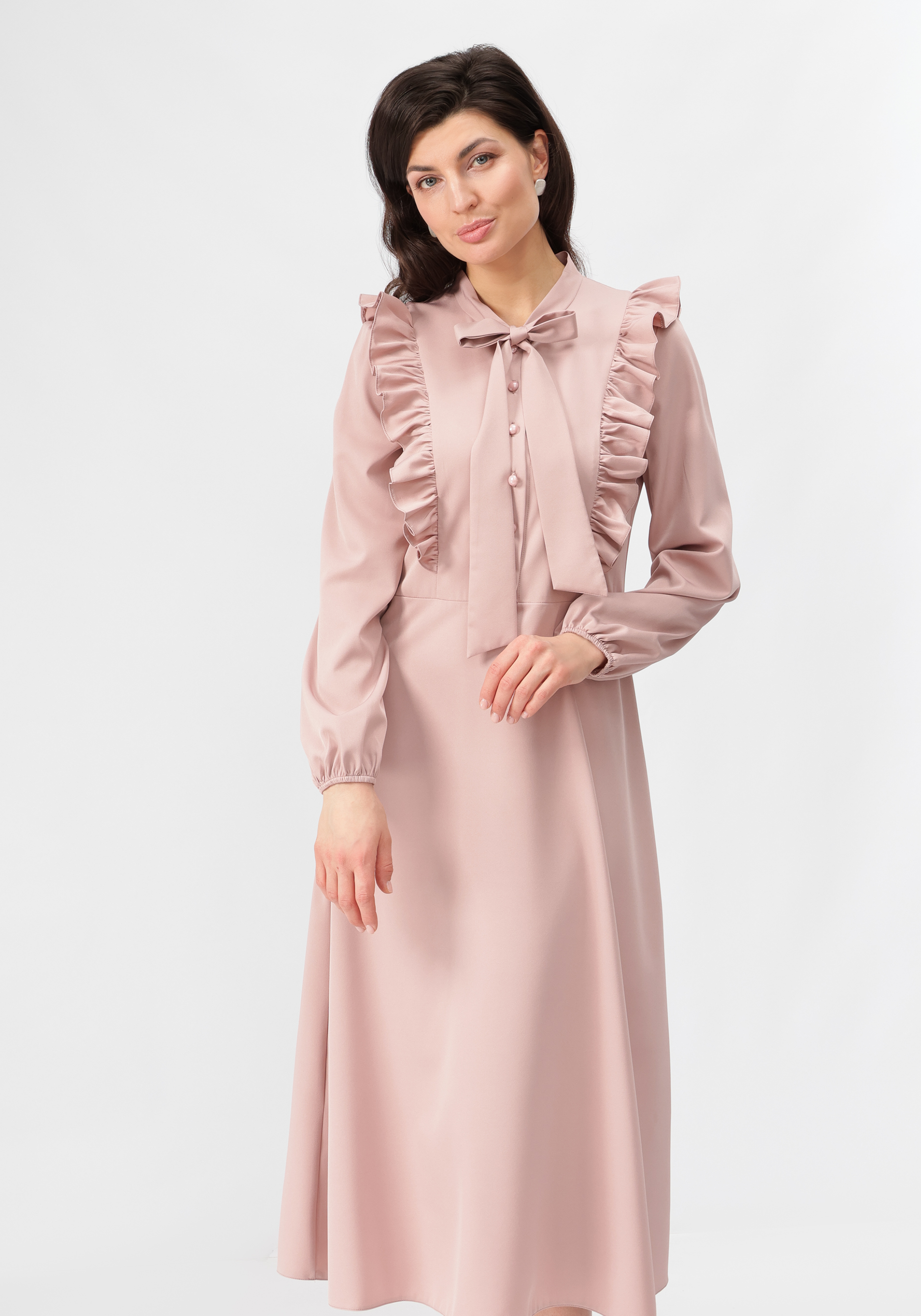 Платье с бантом свободного кроя Vivienne Mare, цвет розовый, размер 56 - фото 8