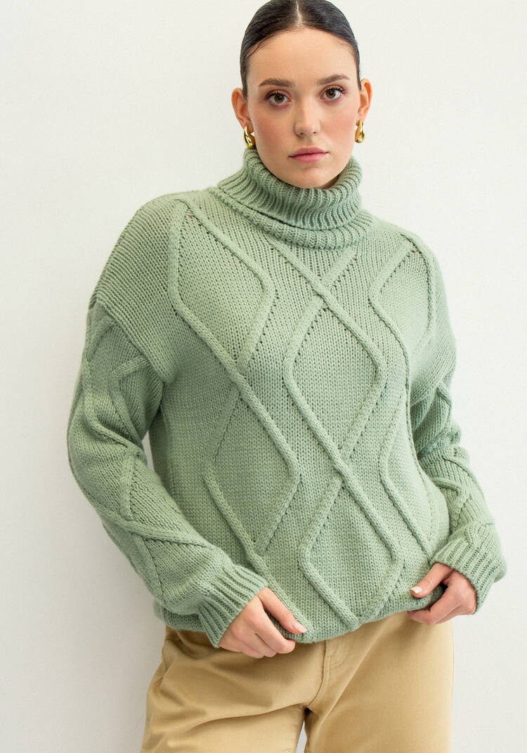 Свитер с объемными ромбами шир.  750, рис. 2