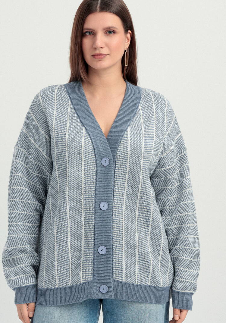 Кардиган монохромный с вертикальной полосой шир.  750, рис. 12