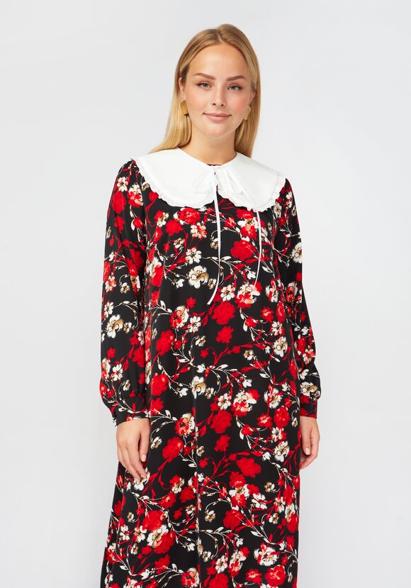 Платье принтованное со съемным воротником шир.  580, рис. 18