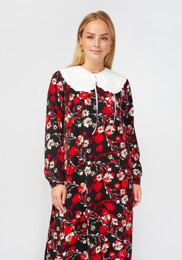 Платье принтованное со съемным воротником шир.  750, рис. 18