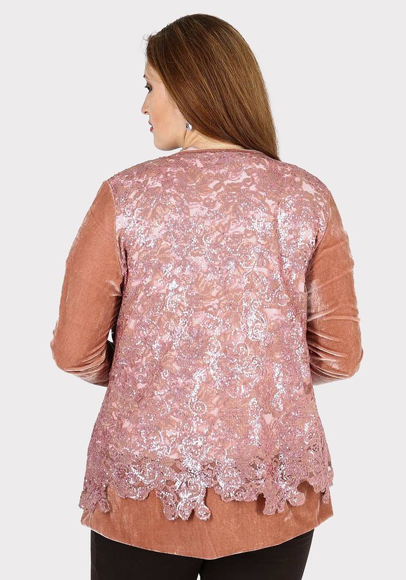 Жакет из велюра с пайетками шир.  580, рис. 2