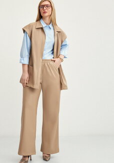 Брюки прямые из экo-кожи