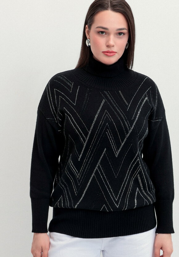 Свитер с геометрическим рисунком из страз шир.  580, рис. 4