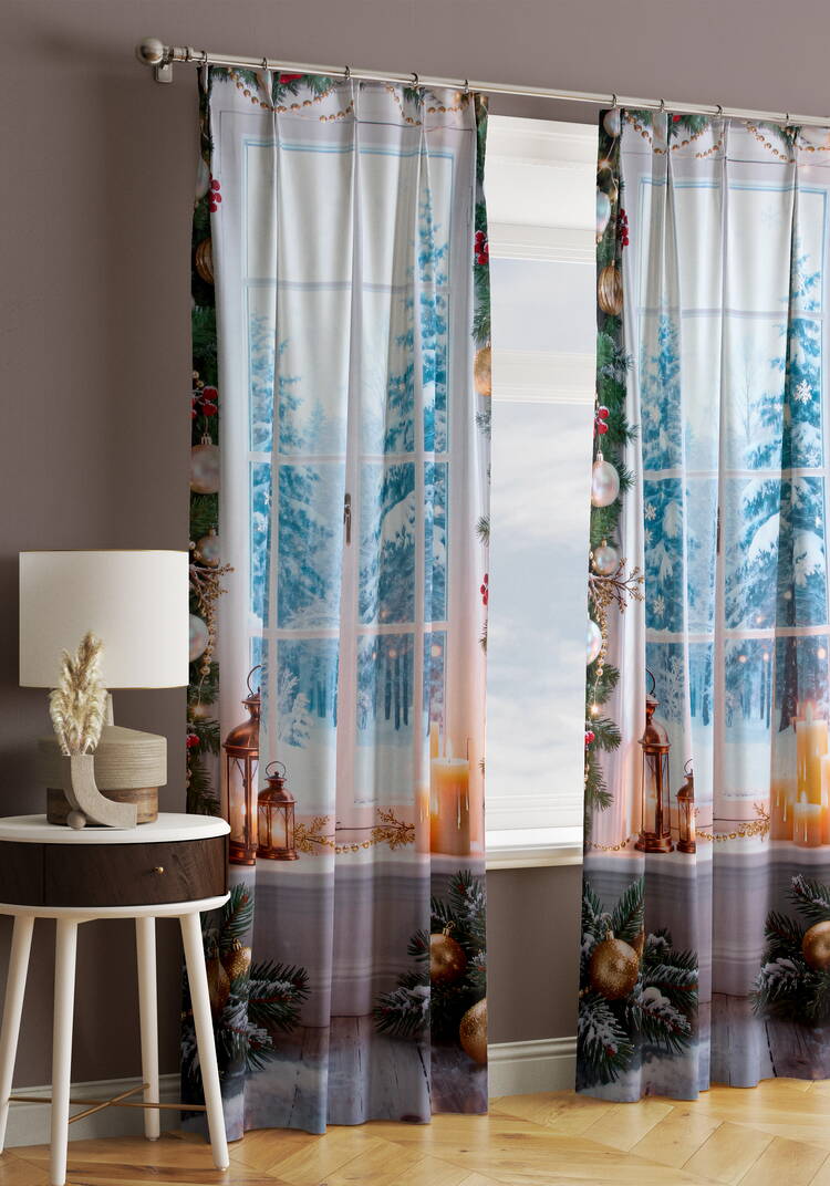 Штора Зимний сюжет шир.  750, рис. 12