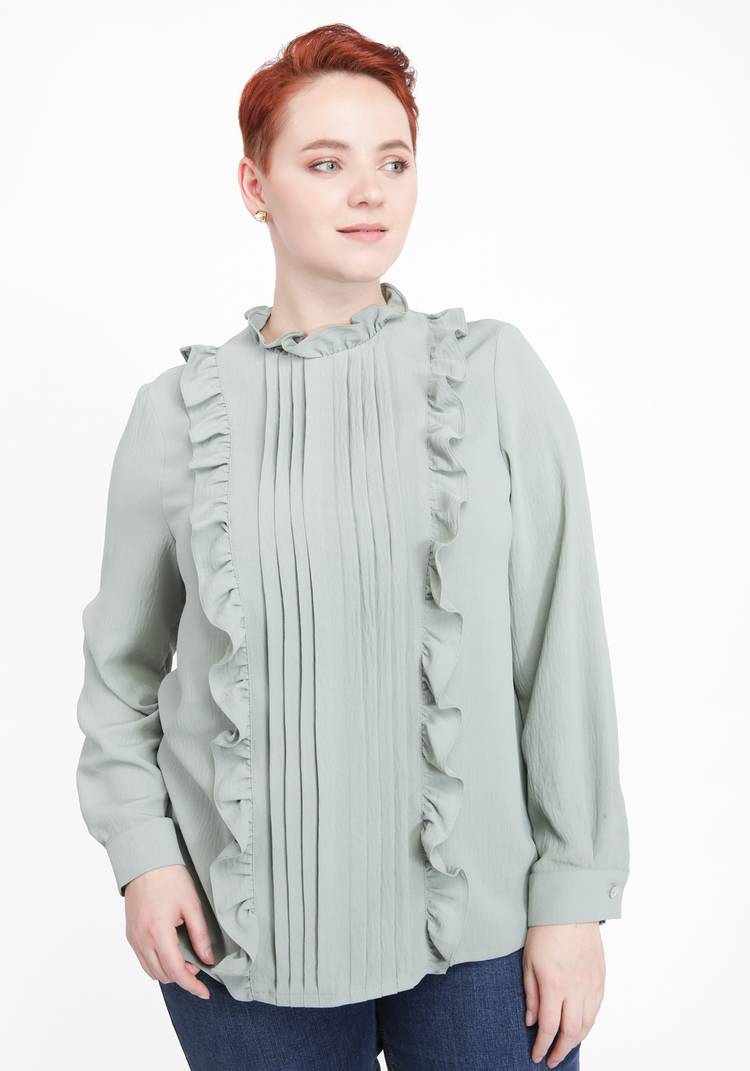 Блуза со складками и рюшей шир.  750, рис. 7