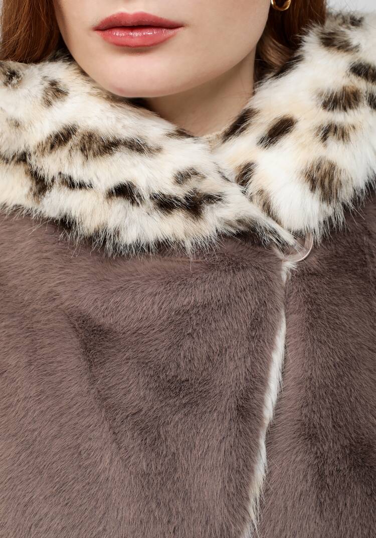 Шуба с леопардовым воротником шир.  750, рис. 6