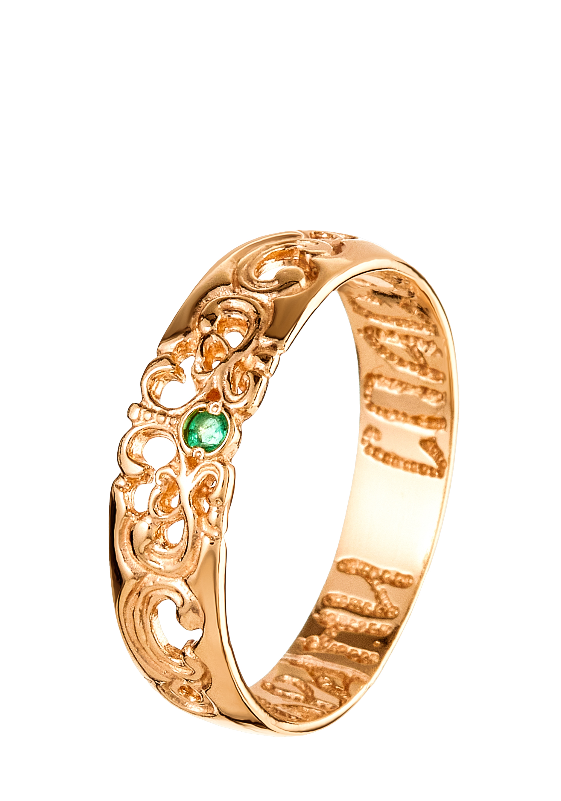 Кольцо "Спаси, сохрани" Nouvelle, цвет зеленый, размер 16 религиозное - фото 1