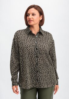 Рубашка ажурная с леопардовым принтом