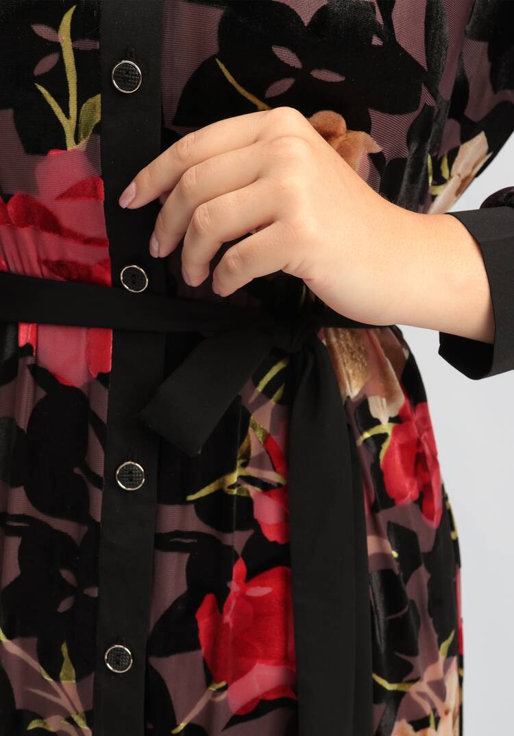 Платье-рубашка с цветочным рисунком шир.  750, рис. 6