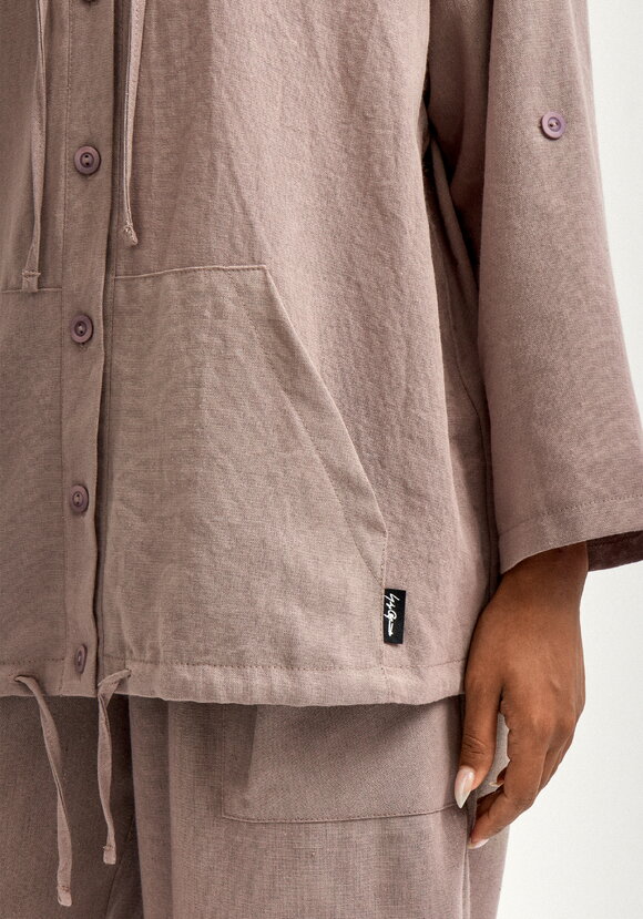 Пыльник изо льна с капюшоном шир.  580, рис. 6