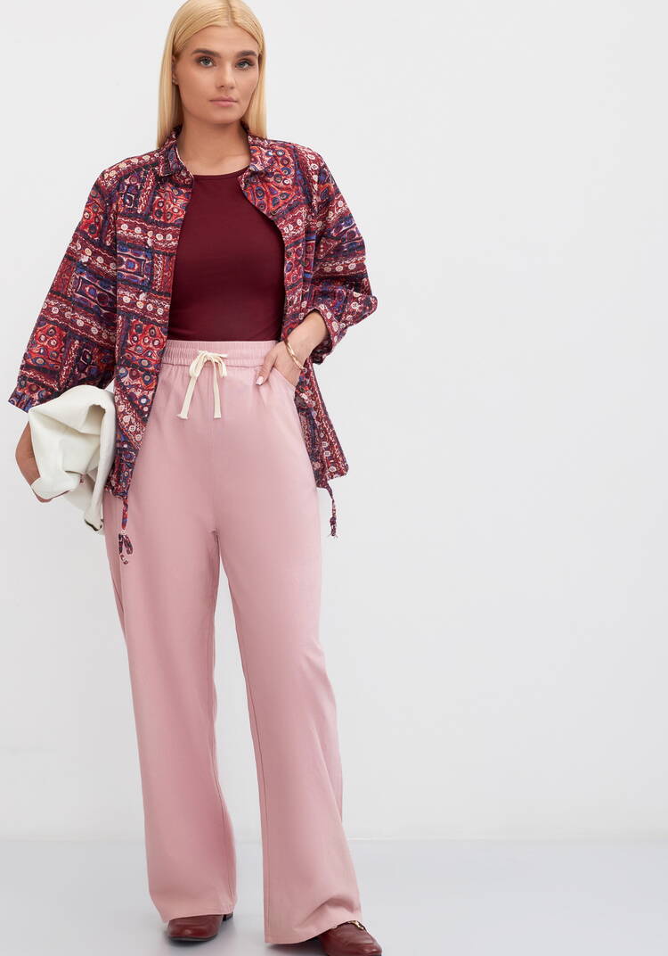 Брюки на резинке по поясу, прямые Симона шир.  750, рис. 29