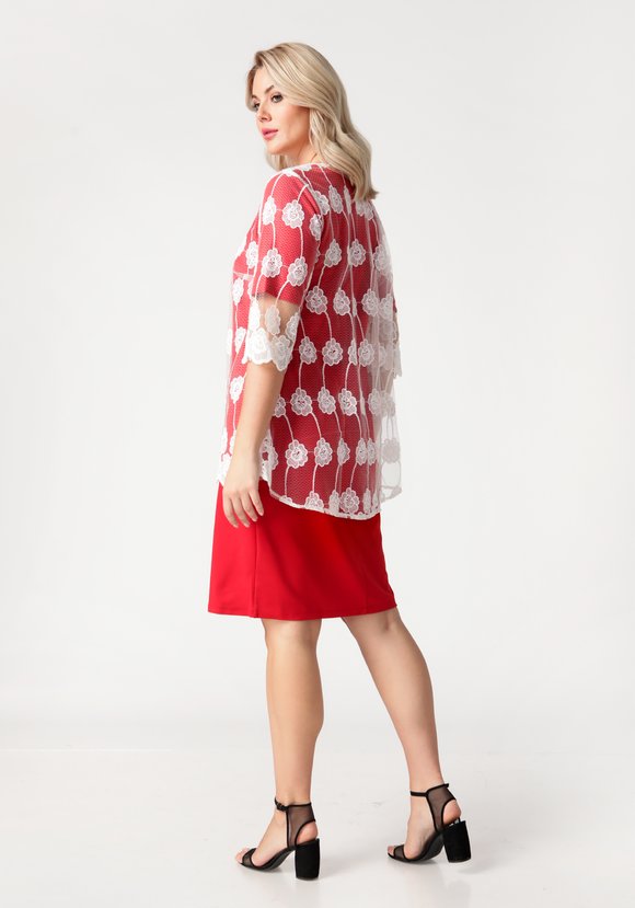 Платье двойка с гипюровой накидкой шир.  580, рис. 21