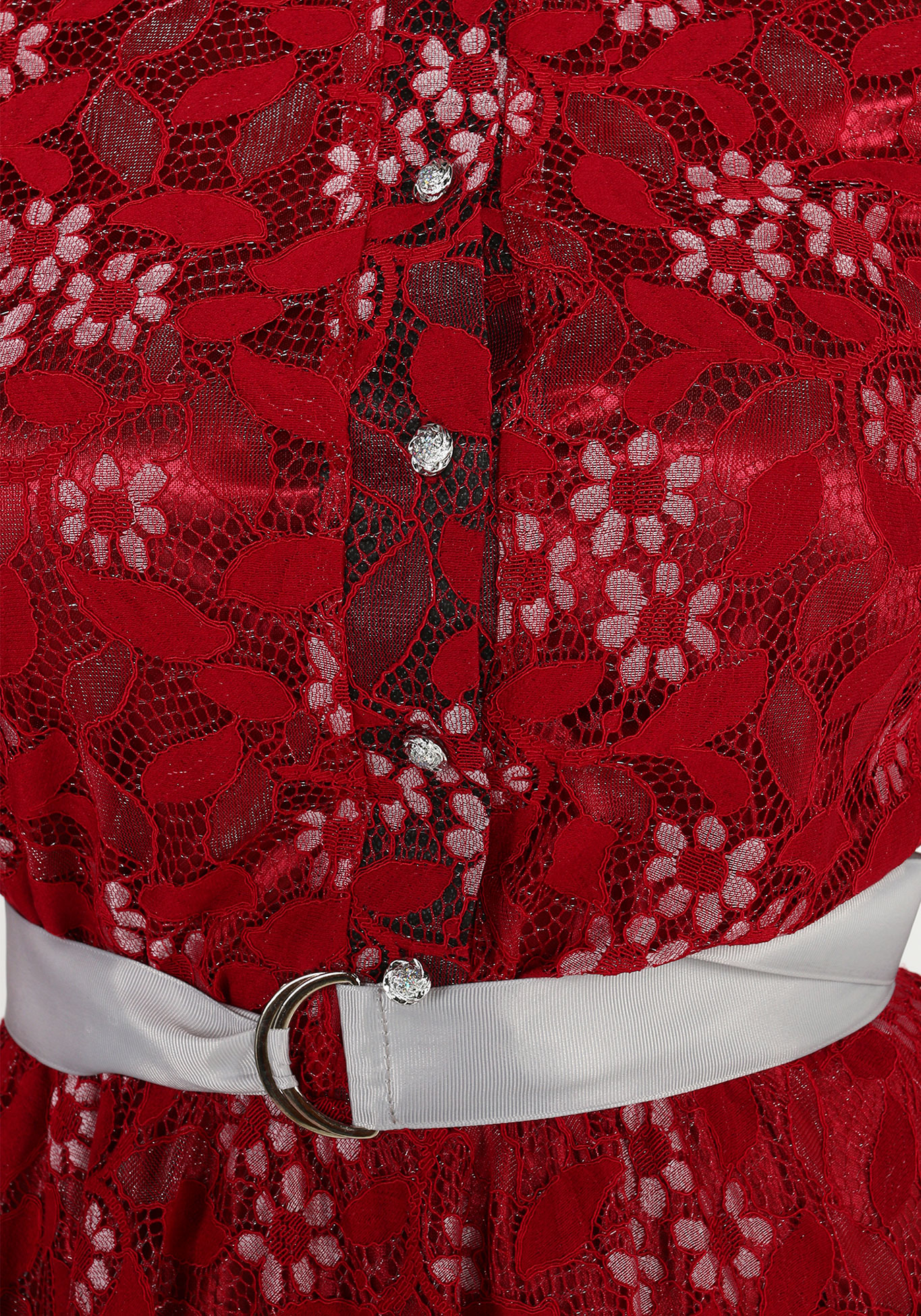 Платье-миди с рисунком и расклешенной юбкой Victoria, размер 52, цвет красный - фото 4
