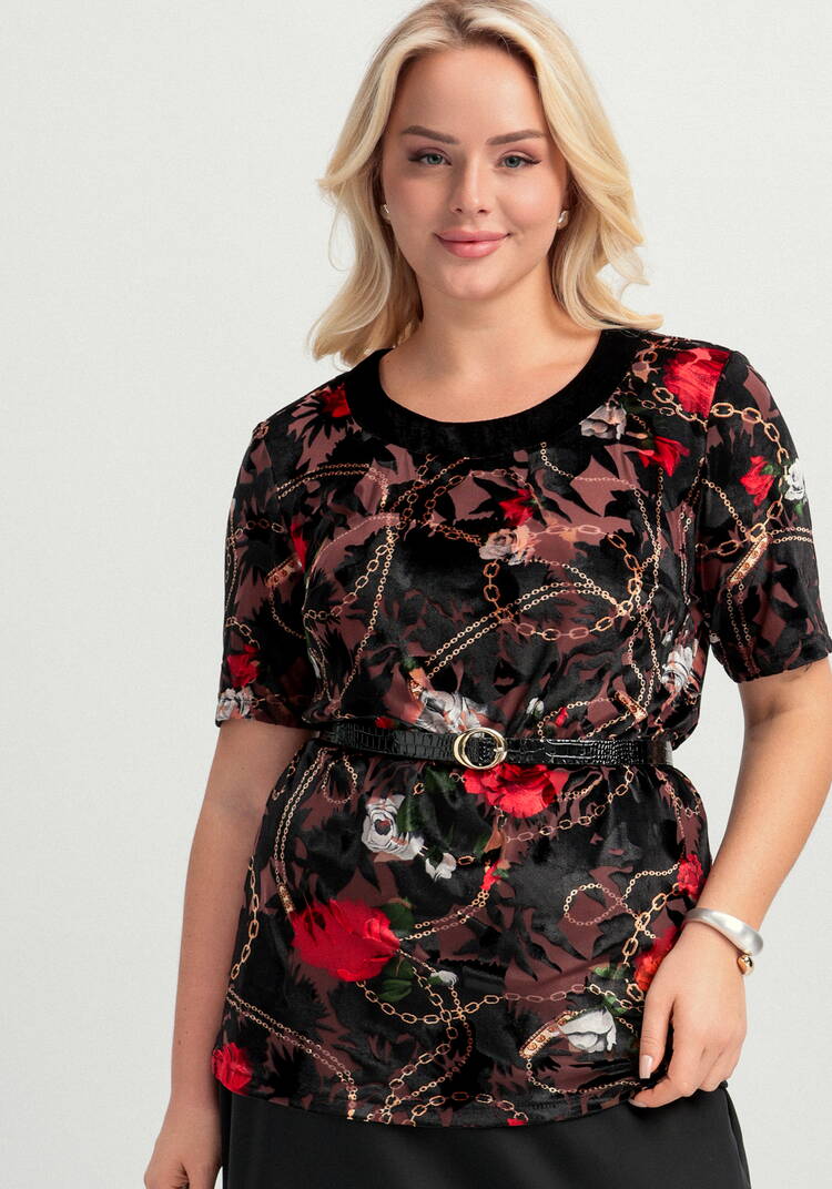 Блуза из бархата с цветочным рисунком шир.  750, рис. 15