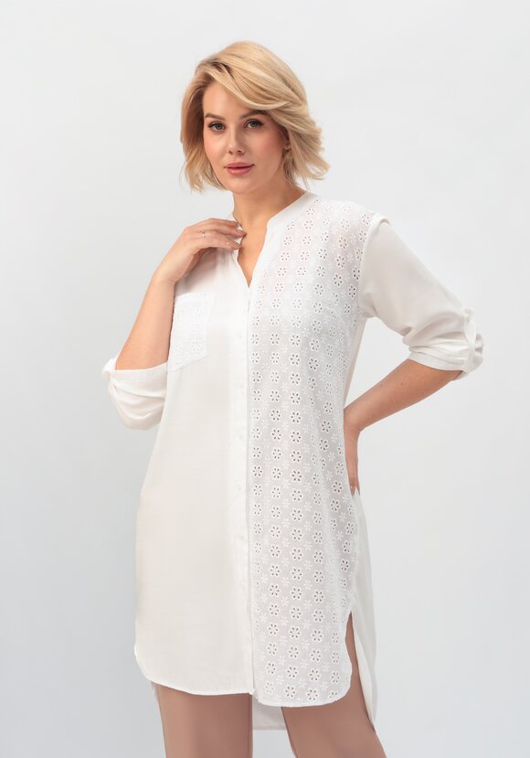 Рубашка удлиненная из хлопка шир.  580, рис. 7