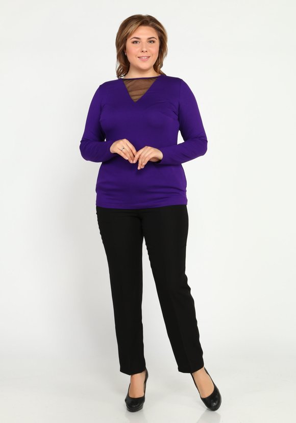 Блуза с длинным рукавом и вставкой шир.  580, рис. 17