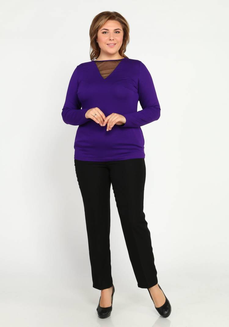 Блуза с длинным рукавом и вставкой шир.  750, рис. 17