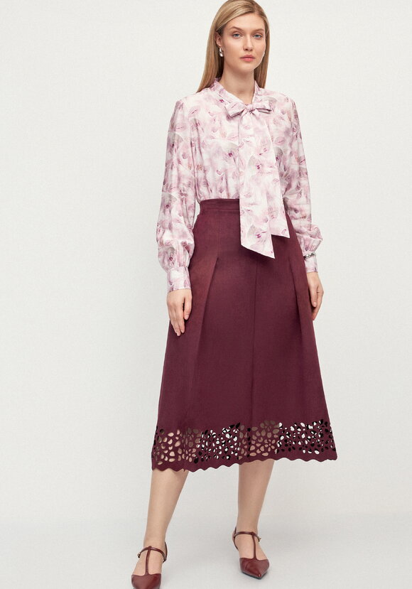 Блуза с бантом по вороту Эмма шир.  580, рис. 15