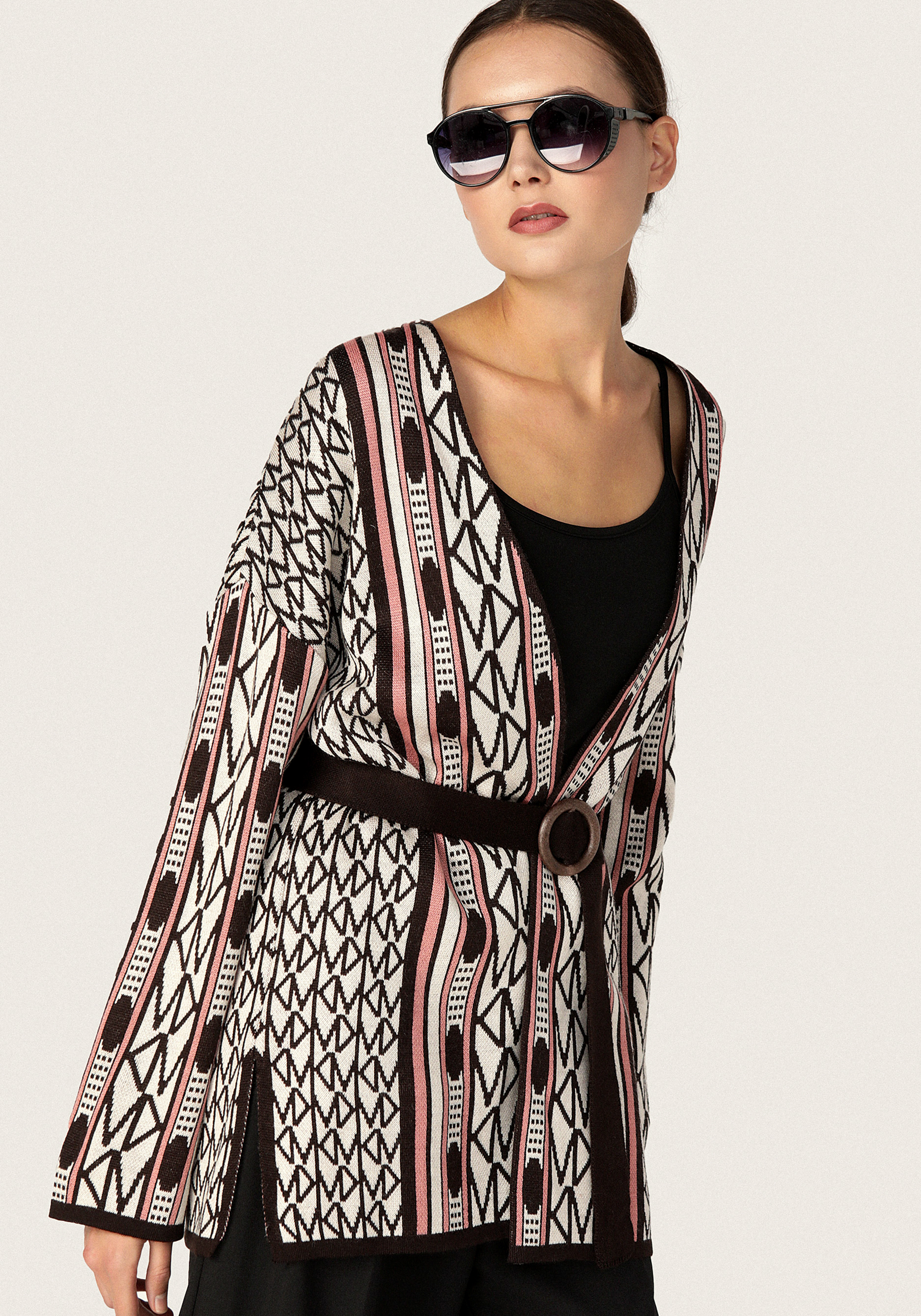 

Кардиган женский под пояс, Коричневый