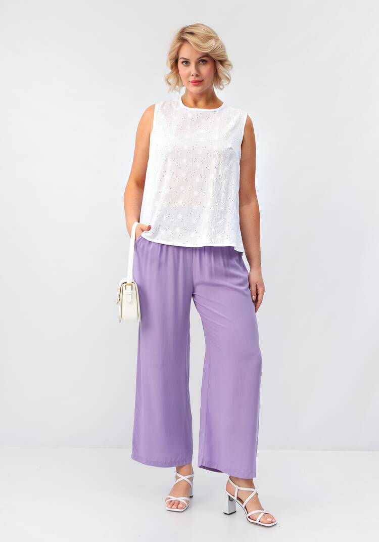 Майка ажурная из шитья с круглым вырезом шир.  750, рис. 8