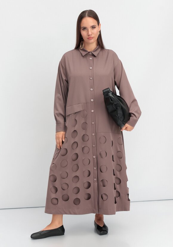 Платье-рубашка с перфорацией шир.  580, рис. 22
