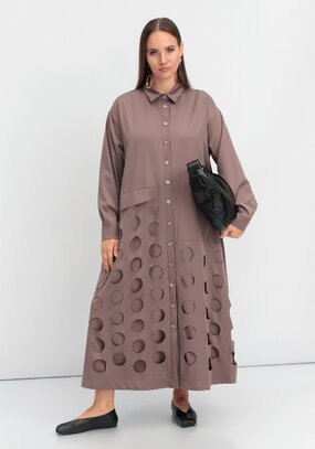 Платье-рубашка с перфорацией