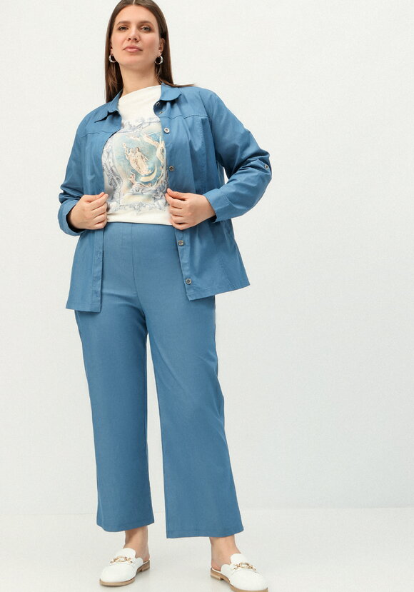 Брюки прямого кроя хлопковые шир.  580, рис. 1