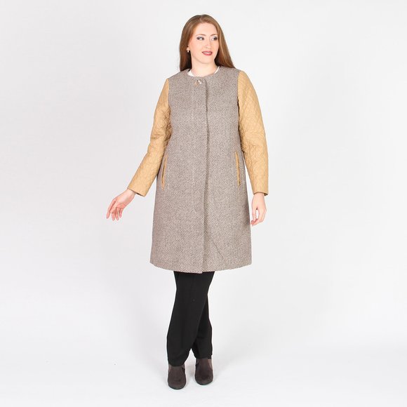 Пальто с контрастными рукавами шир.  580, рис. 21