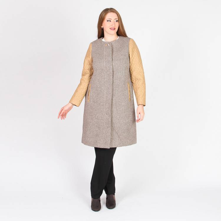 Пальто с контрастными рукавами шир.  750, рис. 21