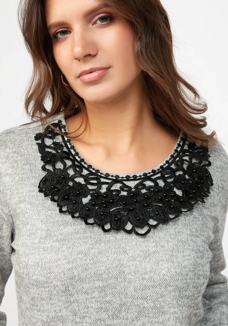 Блуза с ажурным воротником шир.  750, рис. 5