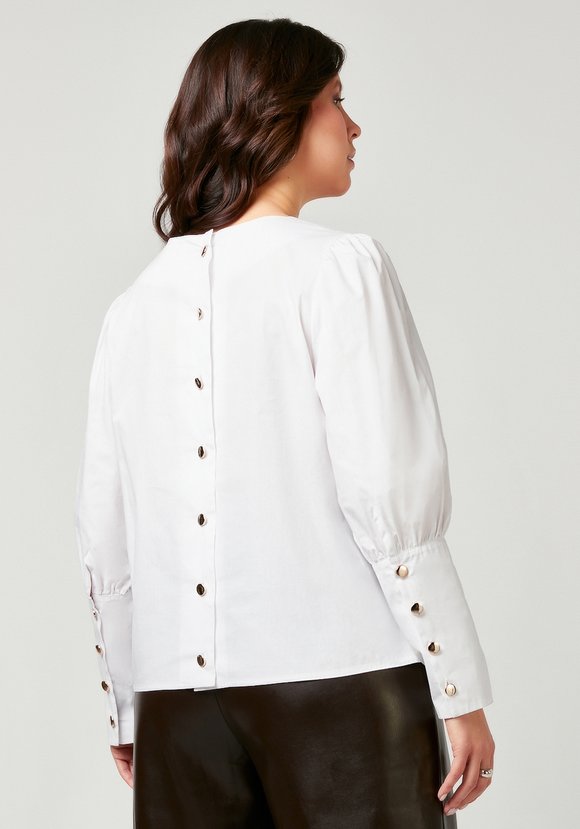 Блуза прямого кроя на пуговицах сзади шир.  580, рис. 5