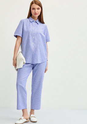 Брюки зауженные в полоску