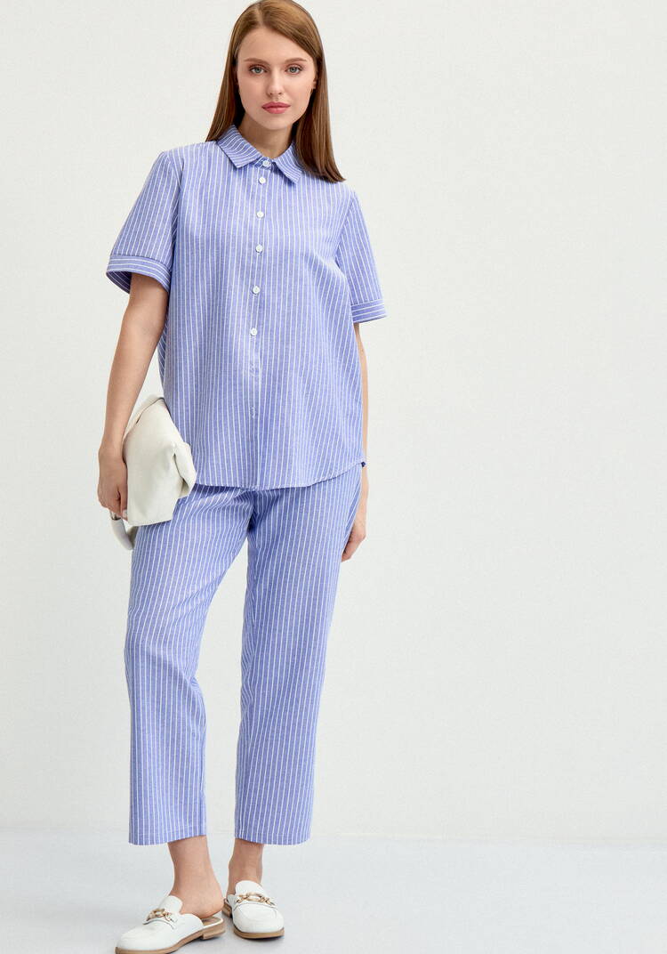 Брюки зауженные в полоску шир.  750, рис. 18