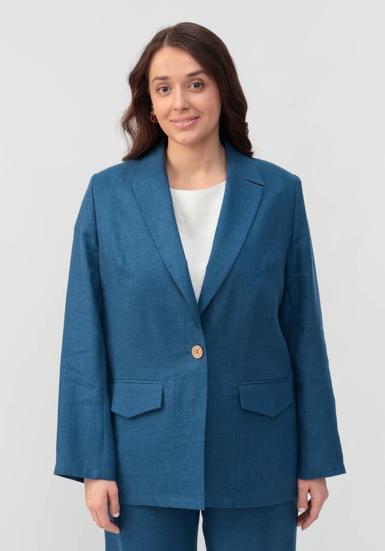 Пиджак из льна Мила шир.  750, рис. 4