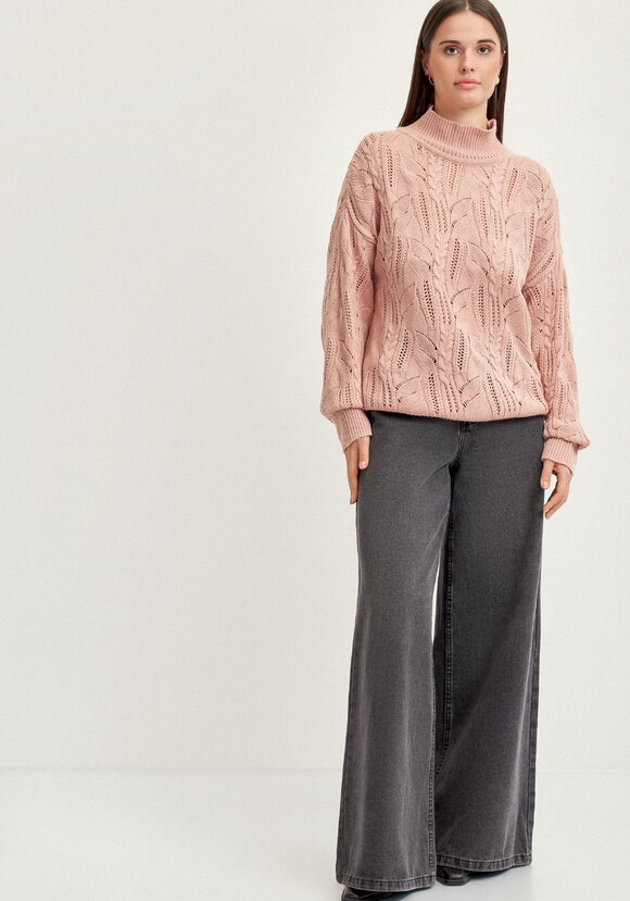 Джемпер с ажурными косами шир.  580, рис. 2