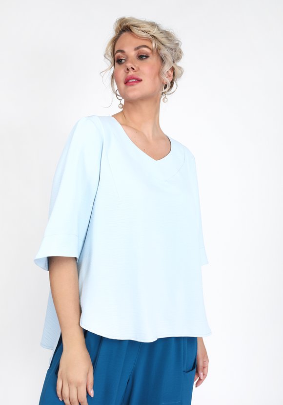 Блуза свободного силуэта с кружевным декором шир.  580, рис. 2