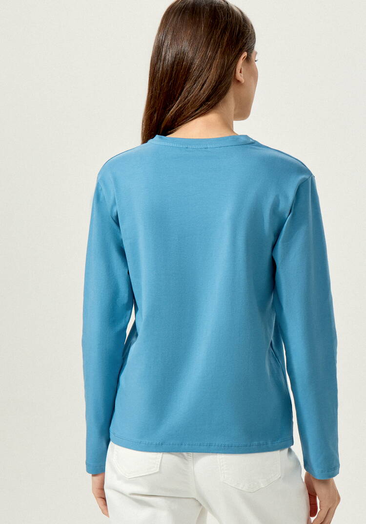 Лонгслив с круглым воротом из хлопка шир.  750, рис. 19