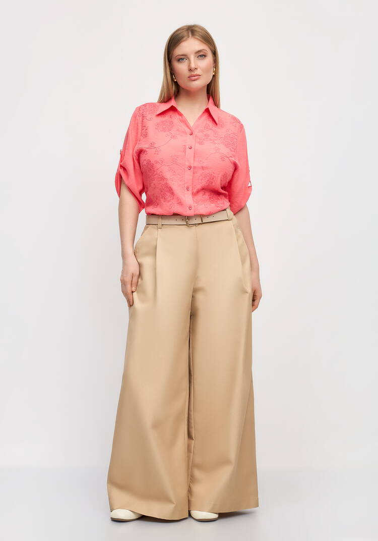 Блуза с фактурным узором на пуговицах шир.  750, рис. 2