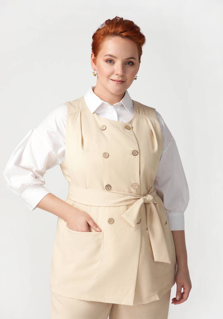 Жилет двубортный под пояс шир.  750, рис. 10