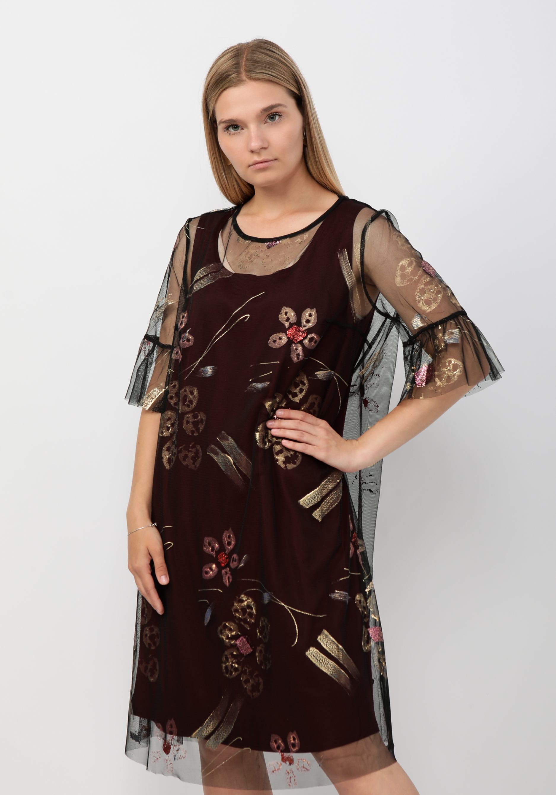Платье "Дийана" Sakton, цвет бордовый, размер 54 - фото 2
