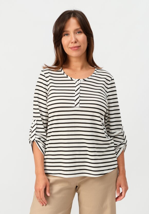 Лонгслив в полоску с патами на рукавах шир.  580, рис. 7