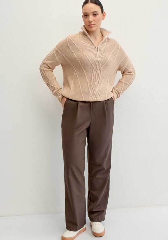 Свитер с фактурным рисунком на молнии шир.  580, рис. 2