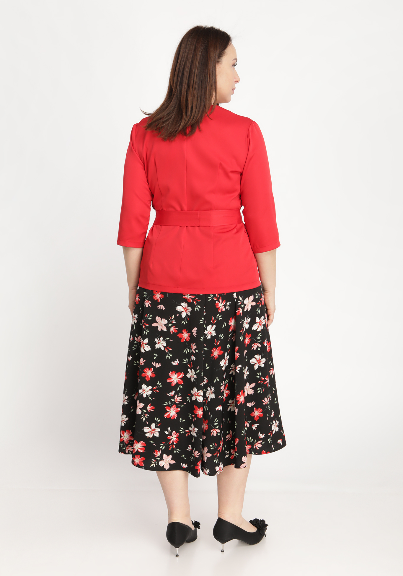Костюм-двойка: жакет и юбка Bianka Modeno, размер 50, цвет красный - фото 8
