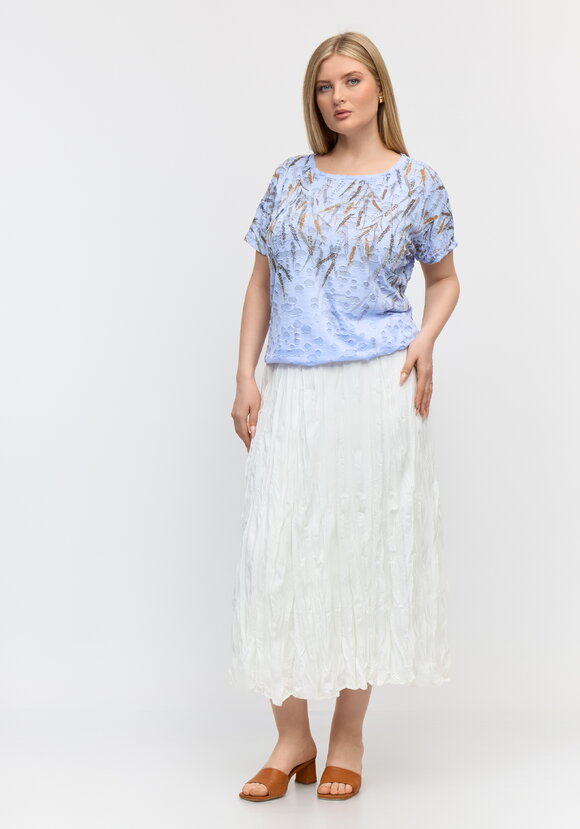 Блуза с принтом и завязками свободного кроя шир.  580, рис. 2